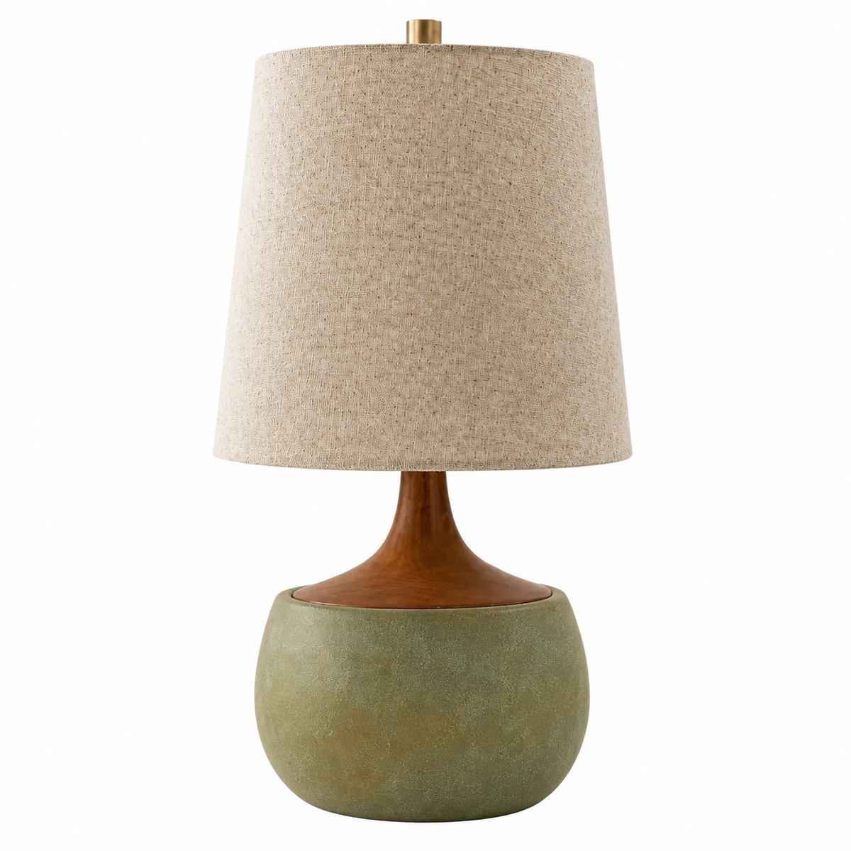 Mid-Century Ceramic Linen Table Lamp