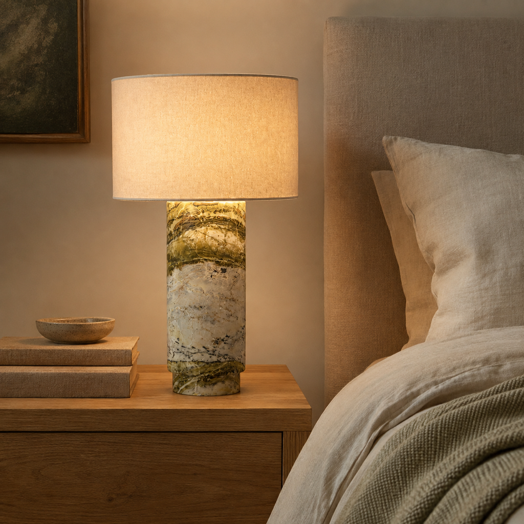 Modern Marble Cylinder Table Lamp