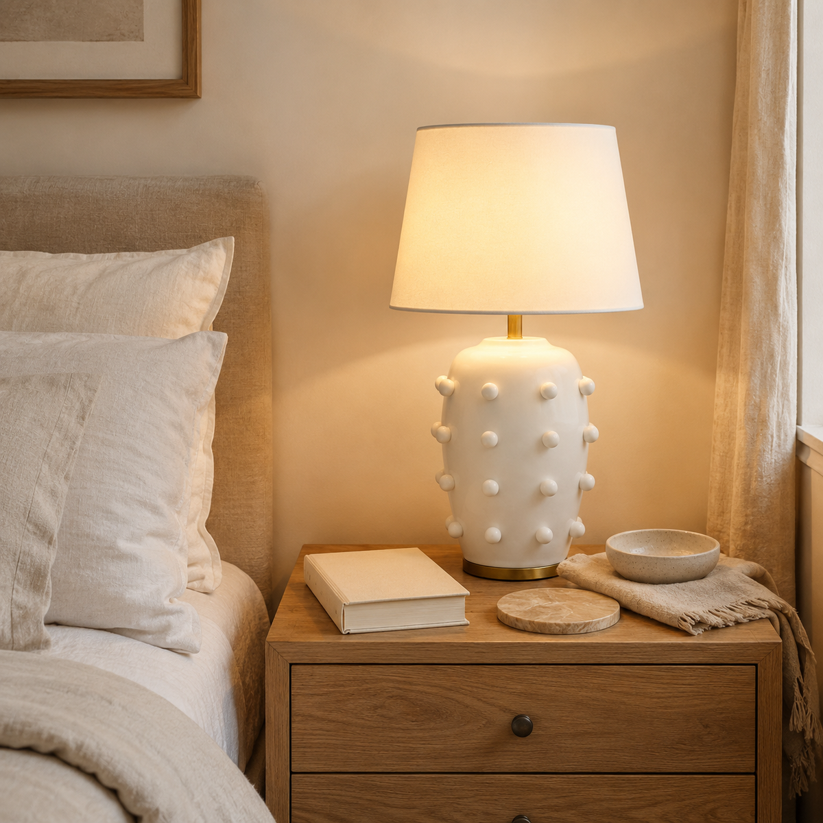 Modern Studded Ceramic Table Lamp