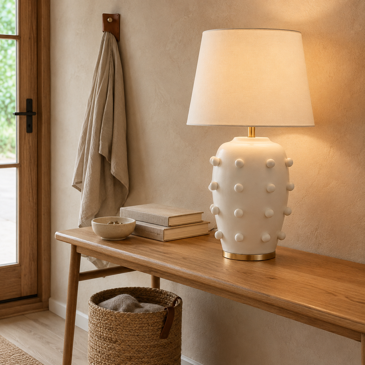 Modern Studded Ceramic Table Lamp