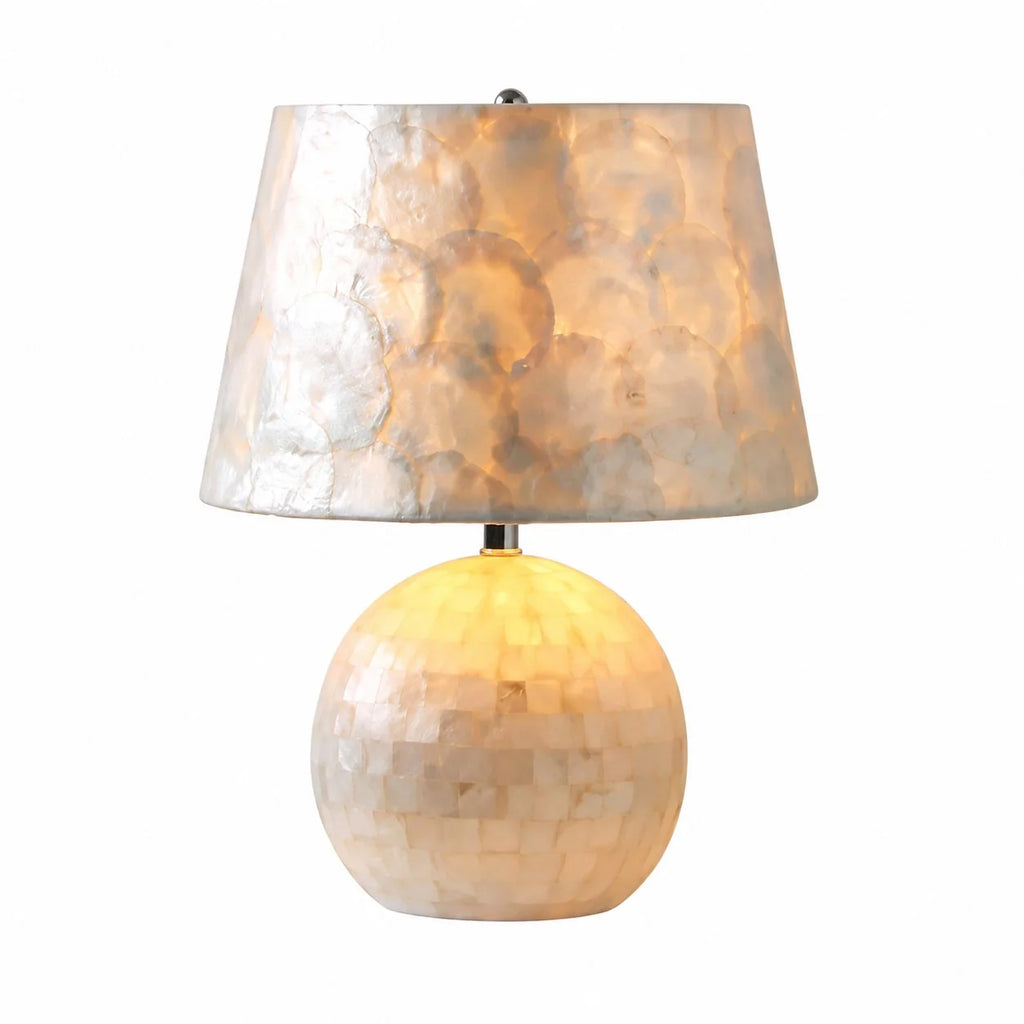 Modern Capiz Shell Drum Table Lamp