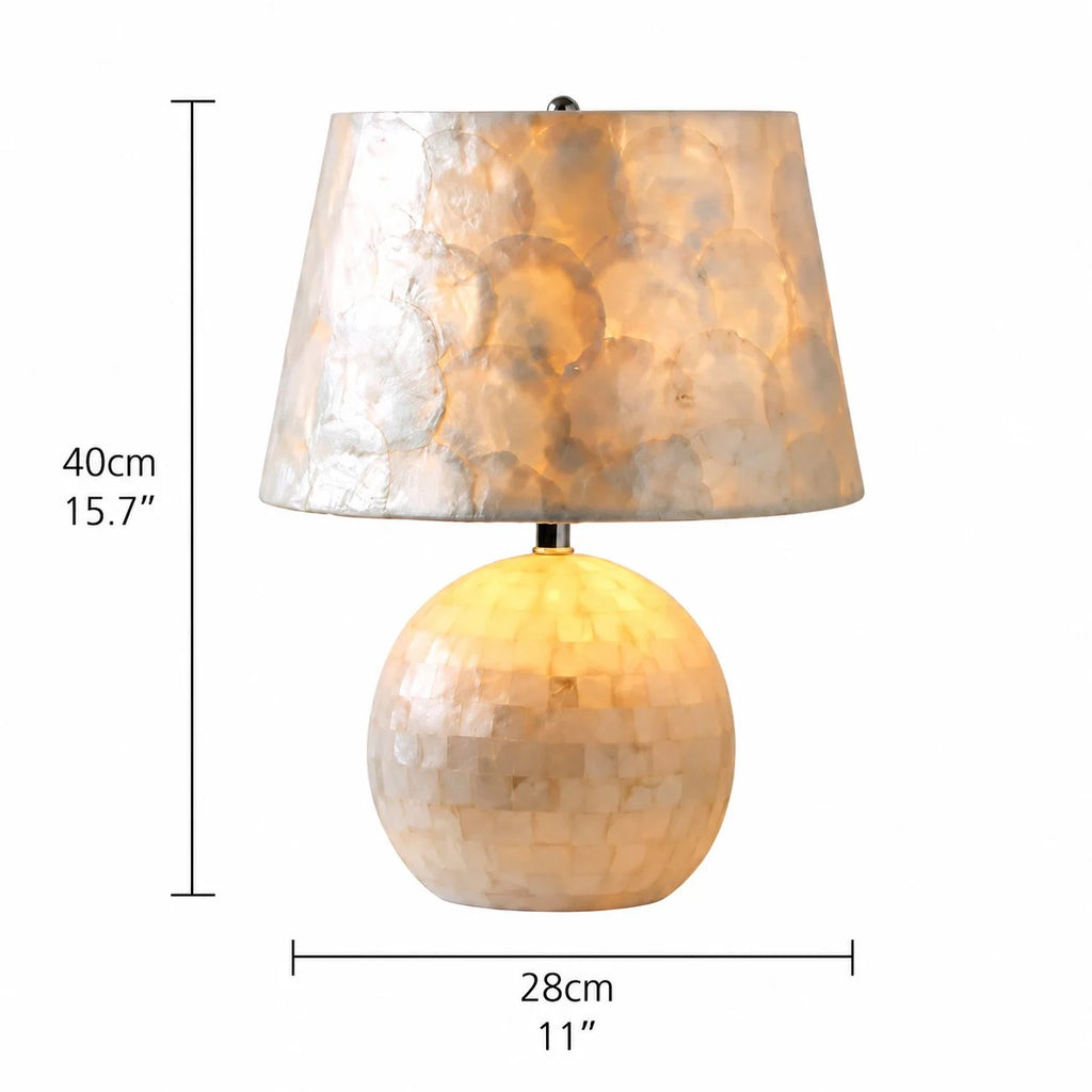 Modern Capiz Shell Drum Table Lamp