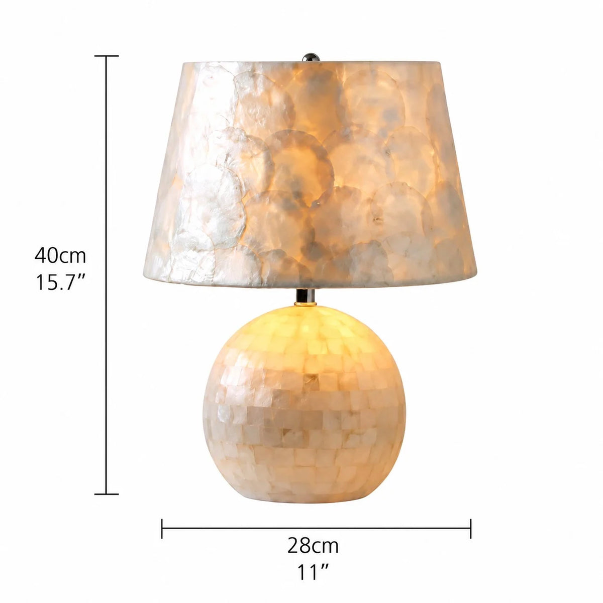 Modern Capiz Shell Drum Table Lamp