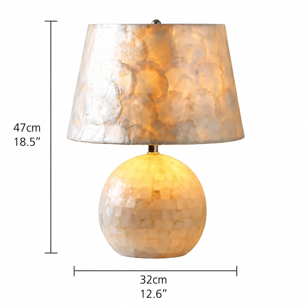 Modern Capiz Shell Drum Table Lamp