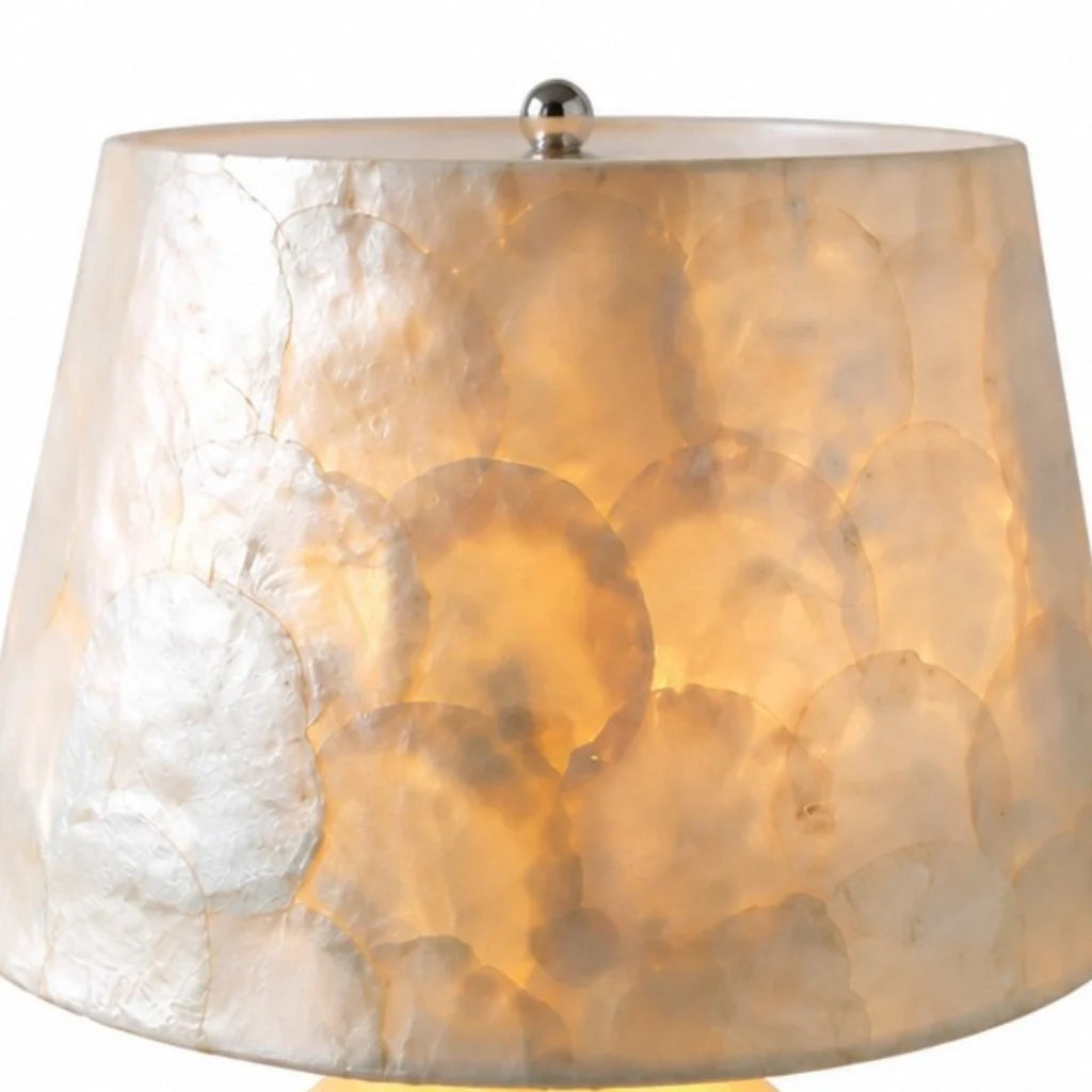 Modern Capiz Shell Drum Table Lamp
