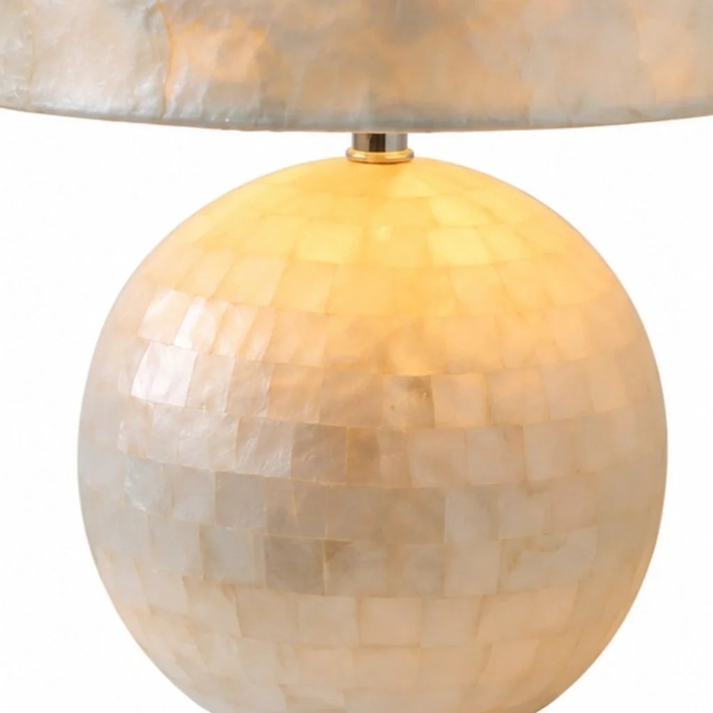 Modern Capiz Shell Drum Table Lamp