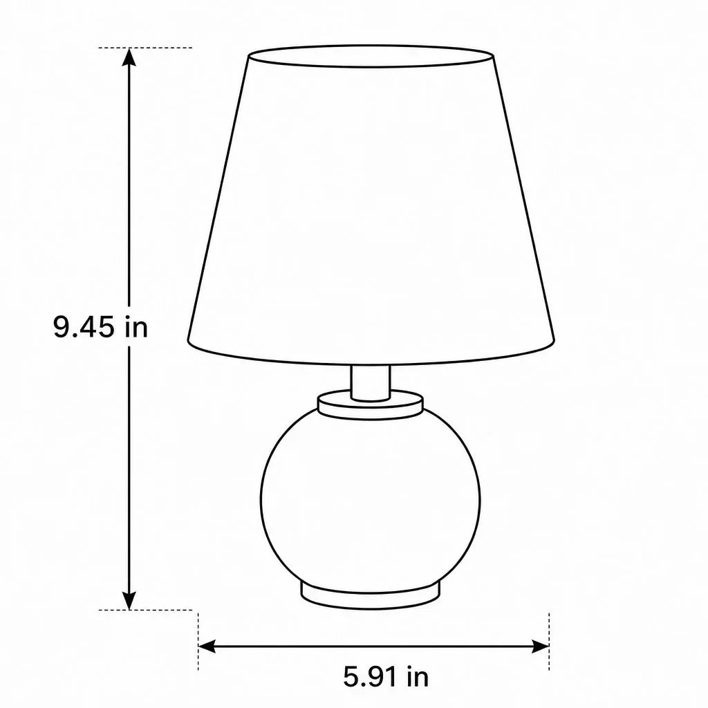 Minimalist Round Travertine Fabric Table Lamp