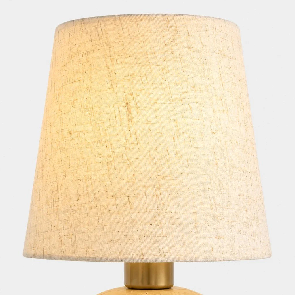 Minimalist Fabric Travertine Ball Table Lamp