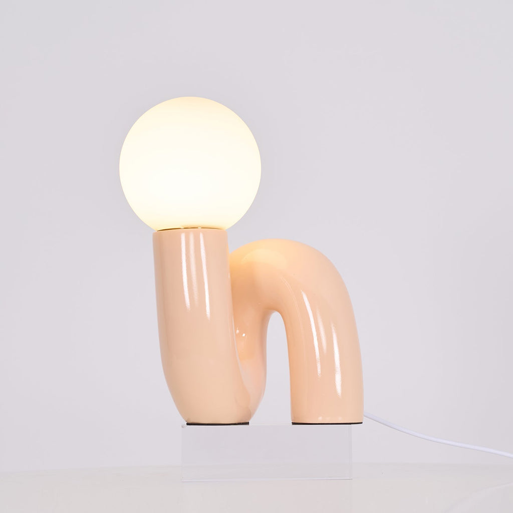 Modern Curved Dimmable Glass Table Lamp