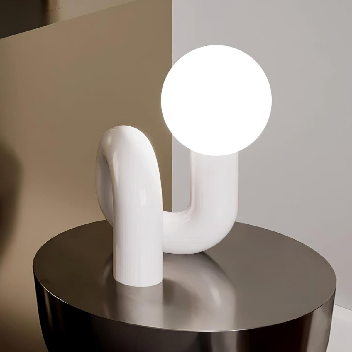 Modern Curved Dimmable Glass Table Lamp