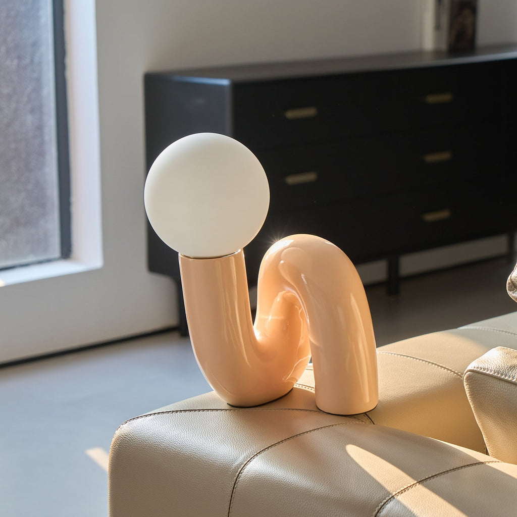 Modern Curved Dimmable Glass Table Lamp