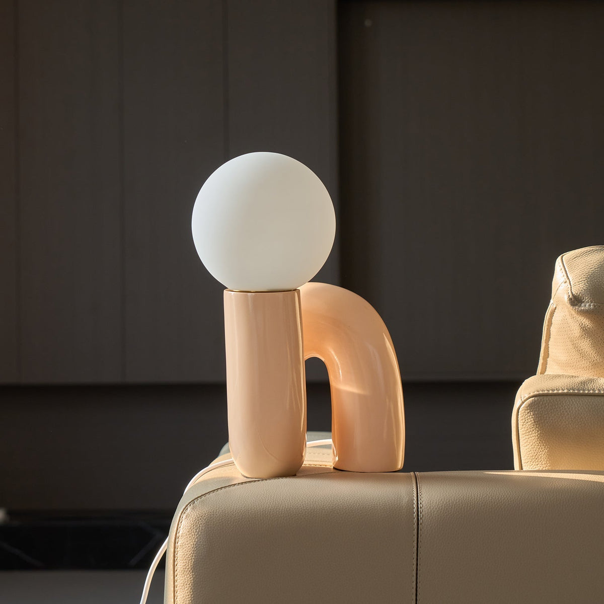 Modern Curved Dimmable Glass Table Lamp