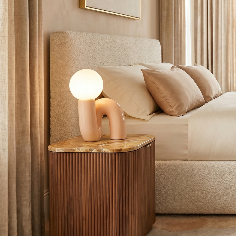 Modern Table Lamp Resin Glass LED Dimmable 3