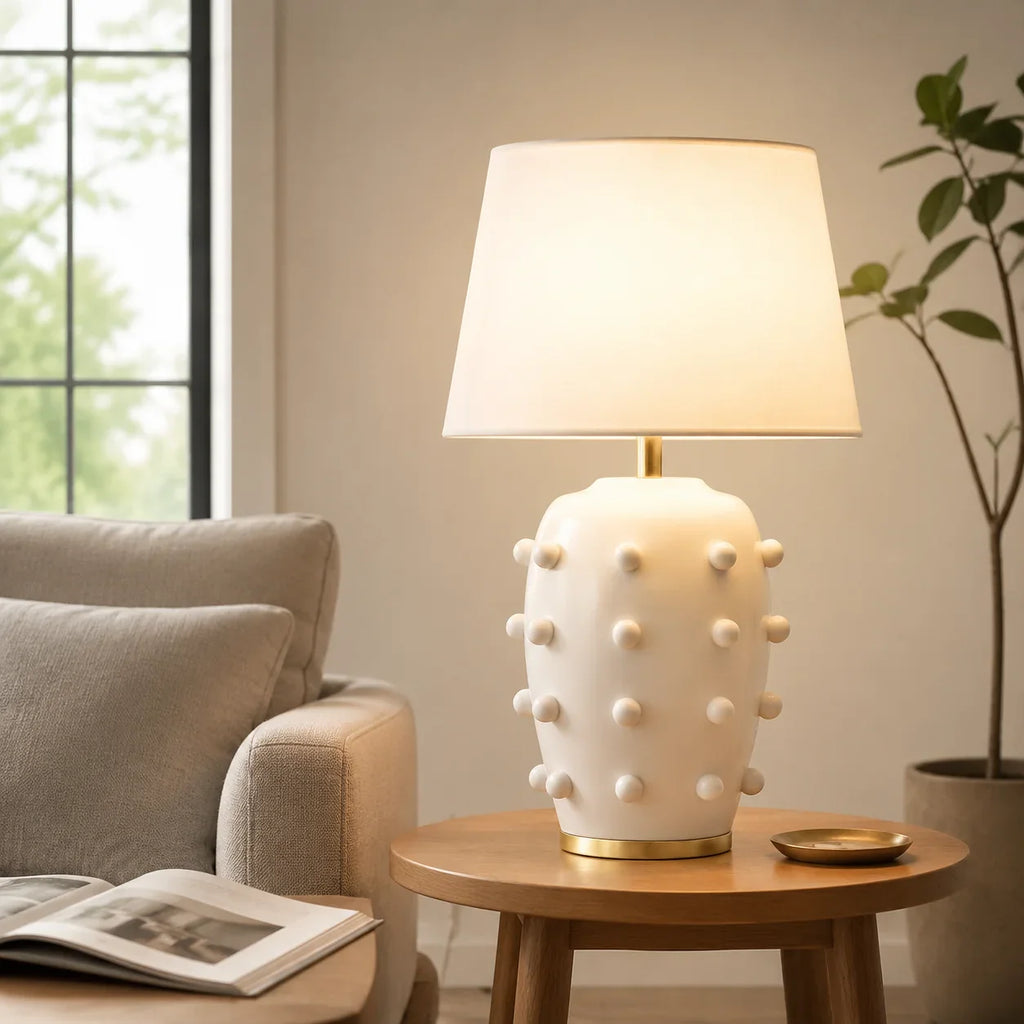 Modern Studded Ceramic Table Lamp