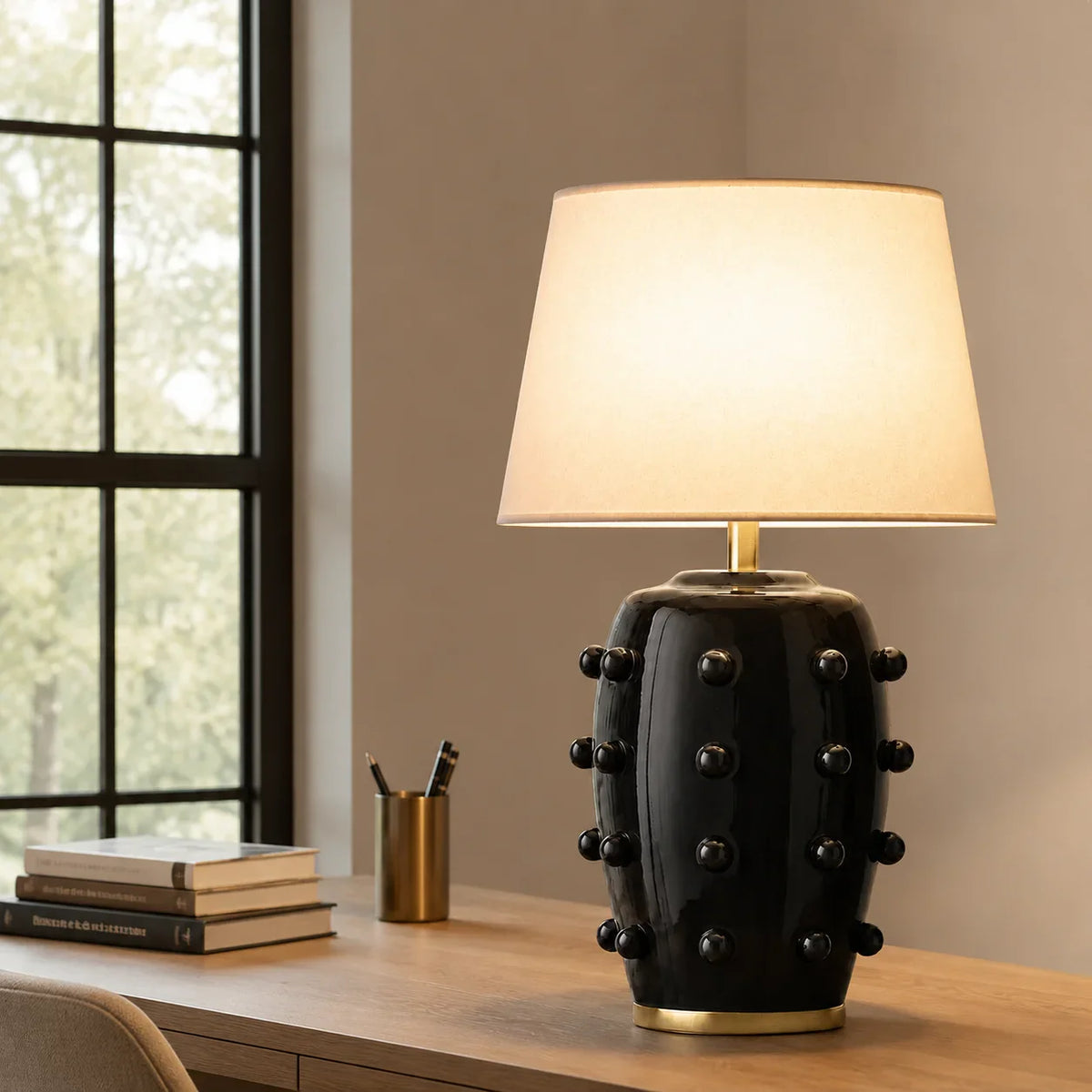 Modern Studded Ceramic Table Lamp