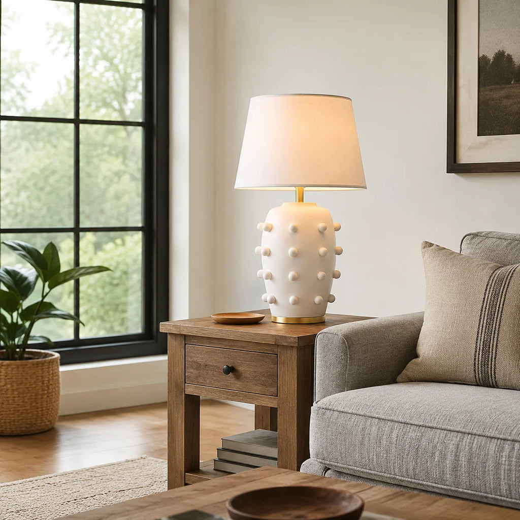 Modern Studded Ceramic Table Lamp
