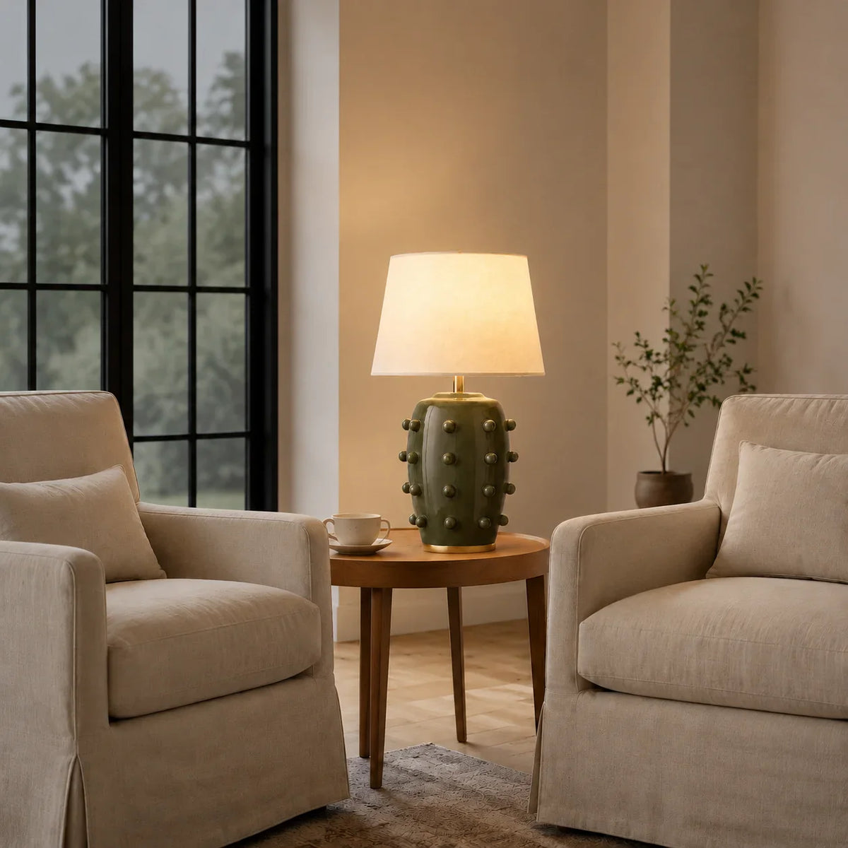 Modern Studded Ceramic Table Lamp