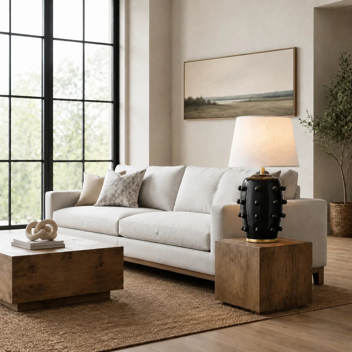 Modern Studded Ceramic Table Lamp
