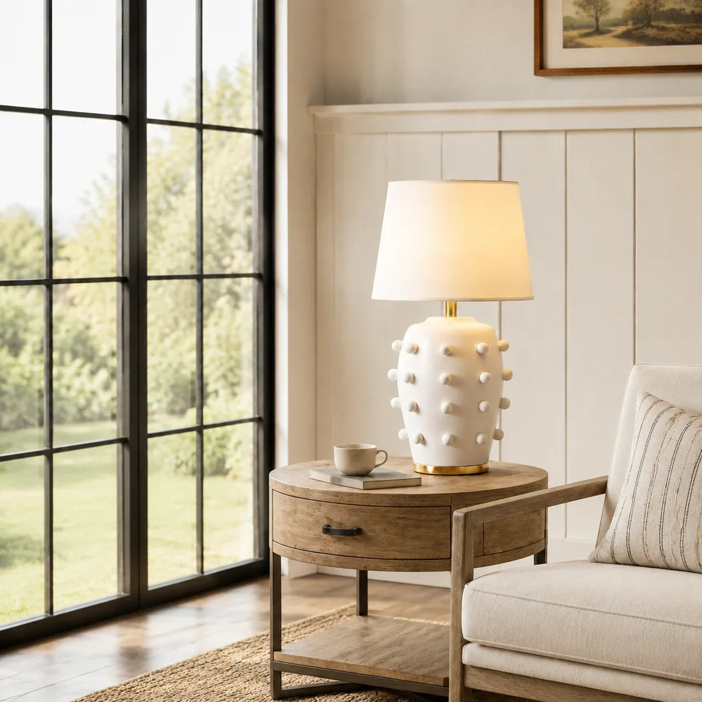 Modern Studded Ceramic Table Lamp