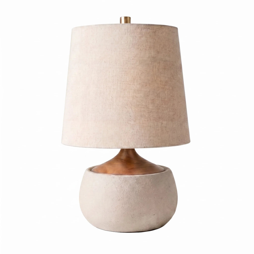 Mid-Century Ceramic Linen Table Lamp