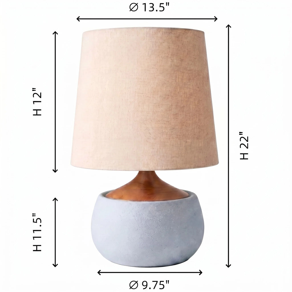 Mid-Century Ceramic Linen Table Lamp