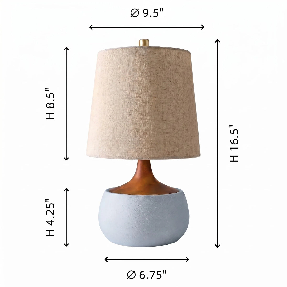 Mid-Century Ceramic Linen Table Lamp