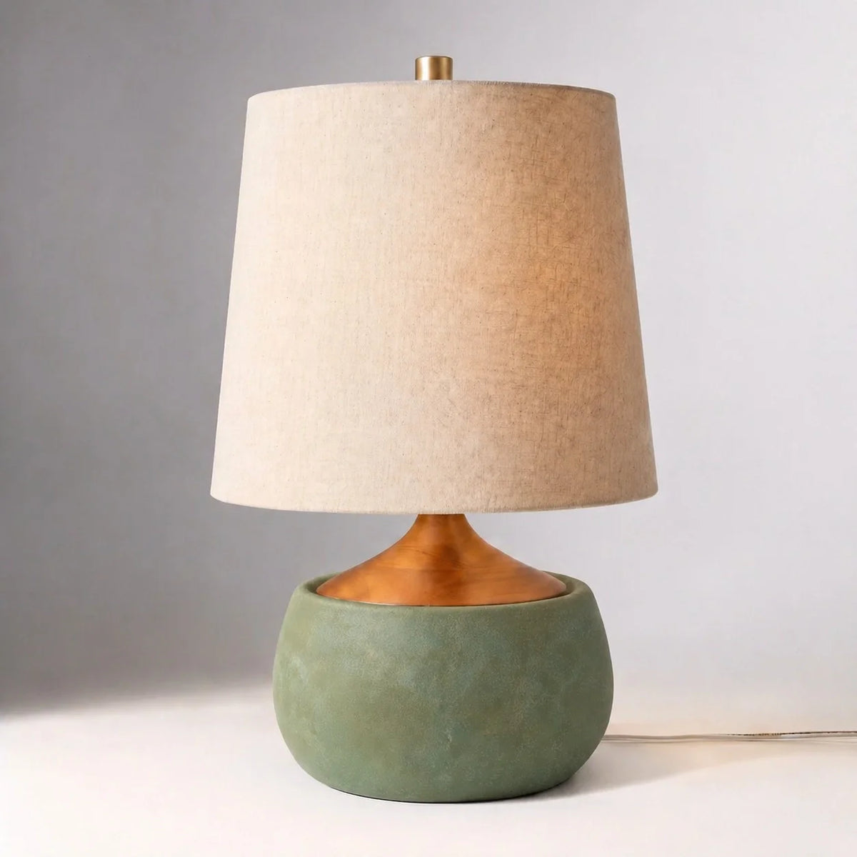 Mid-Century Ceramic Linen Table Lamp