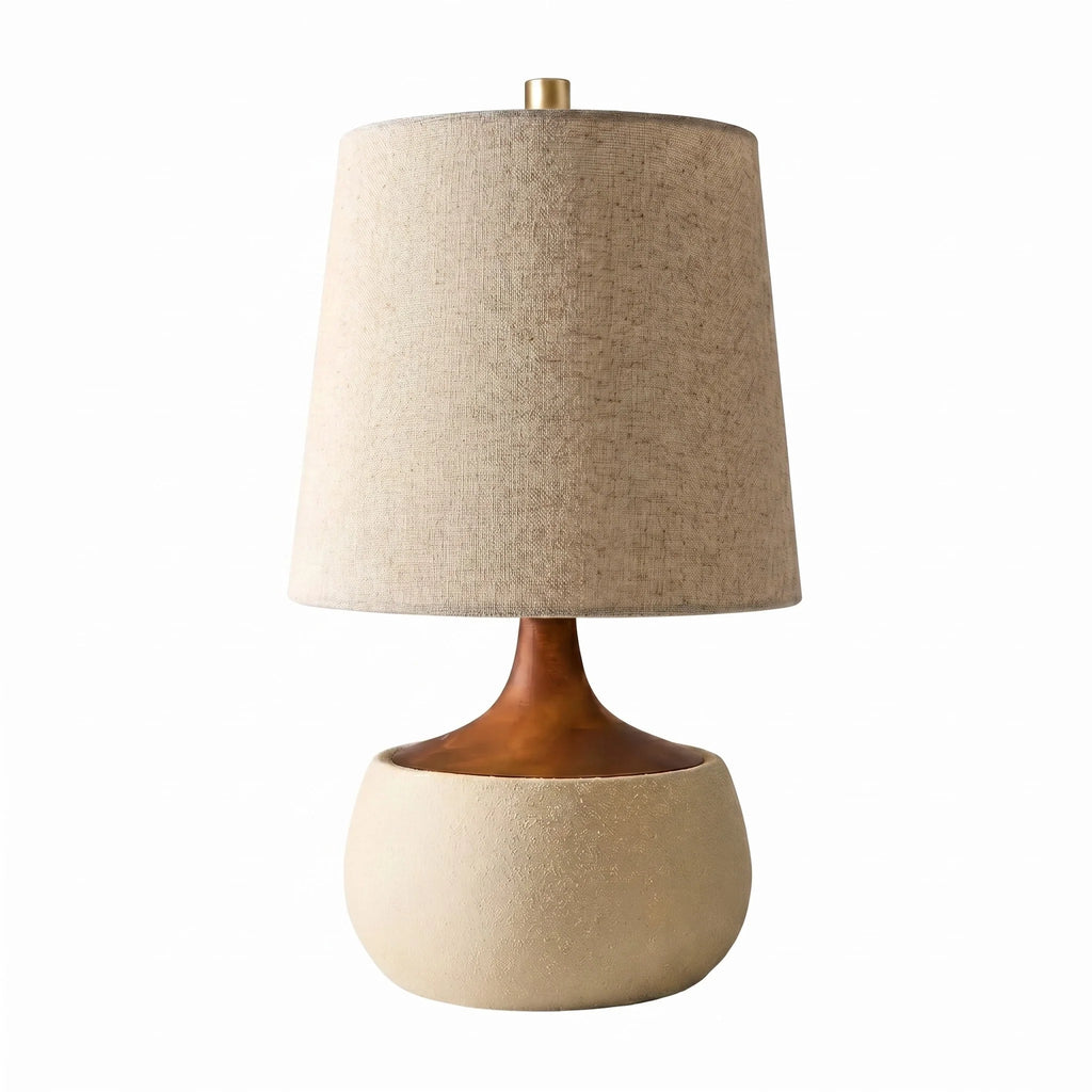 Mid-Century Ceramic Linen Table Lamp