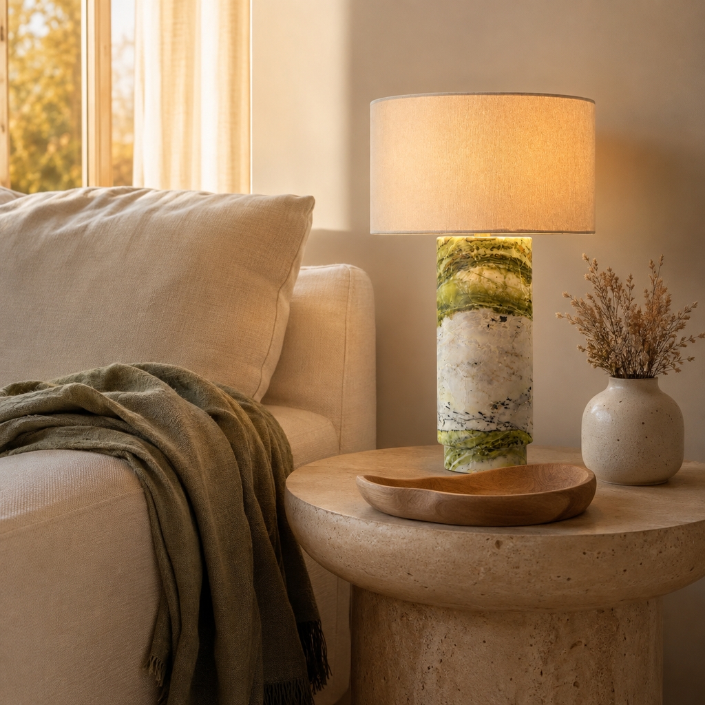 Modern Marble Cylinder Table Lamp