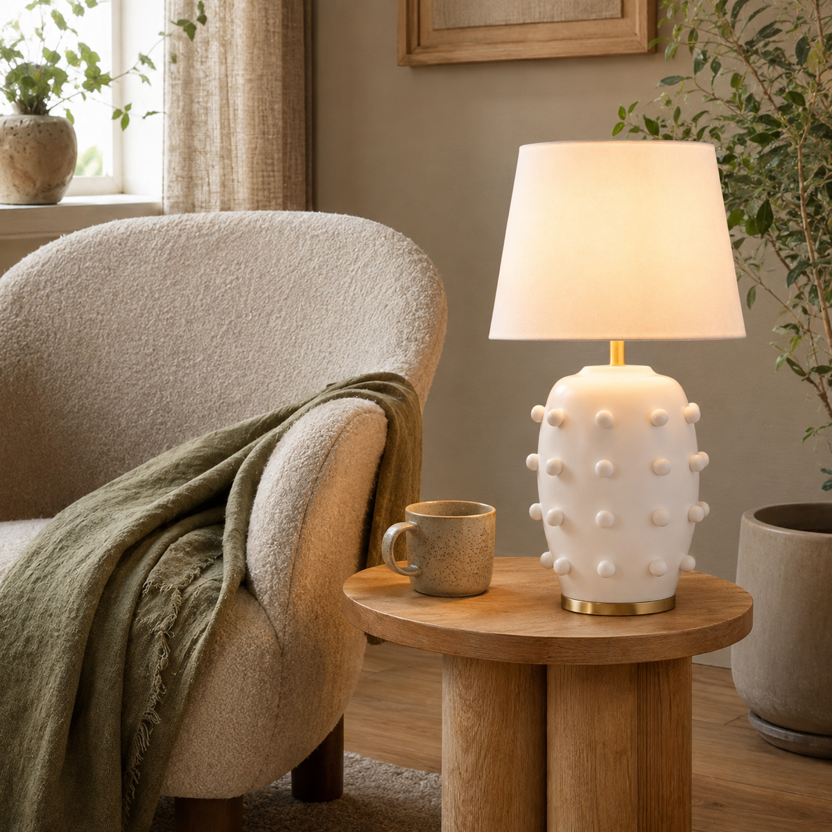 Modern Studded Ceramic Table Lamp