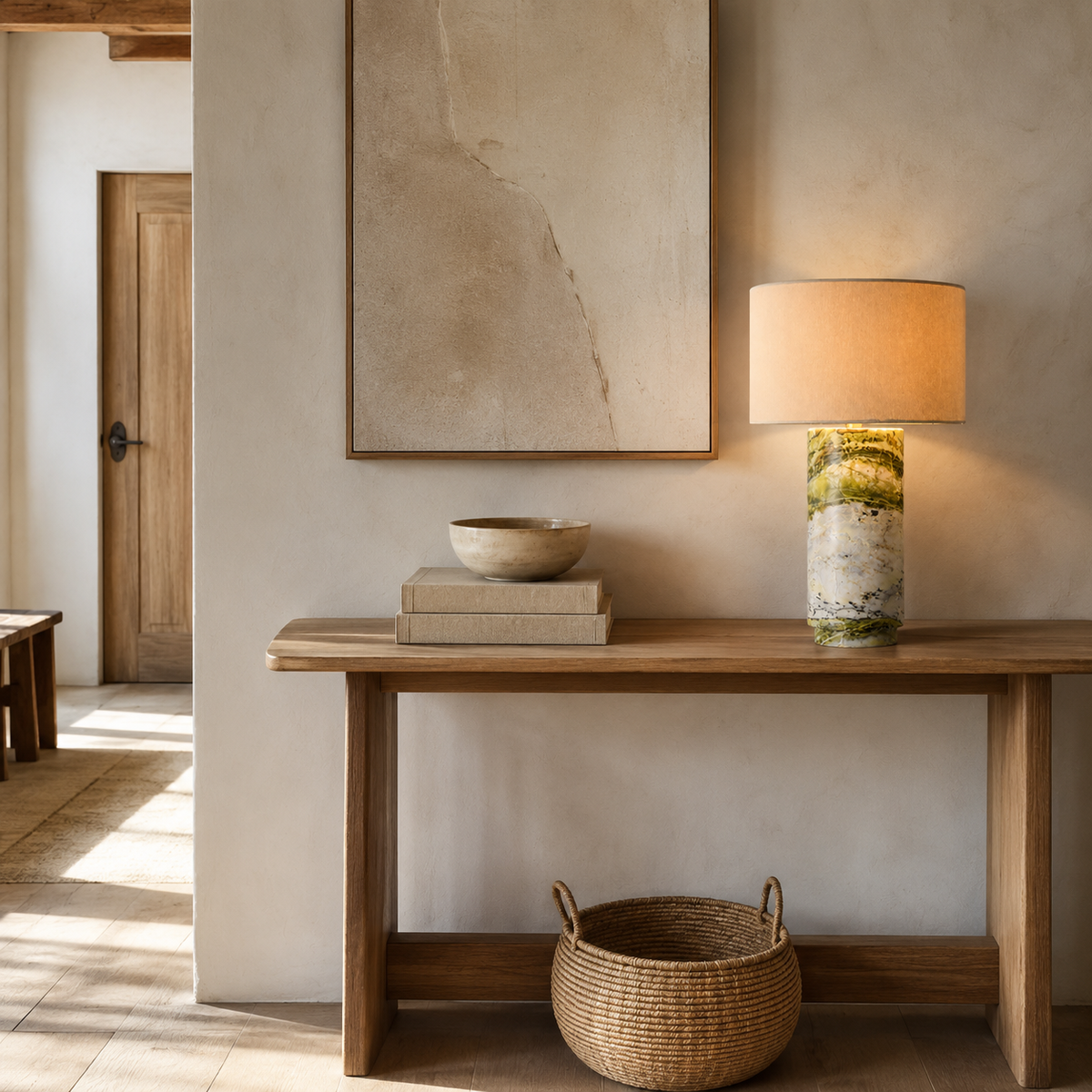Modern Marble Cylinder Table Lamp